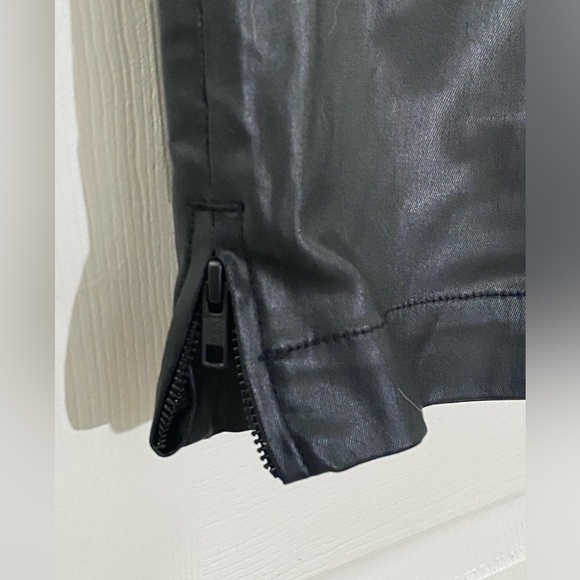 Kut from the Kloth Black Coated Reese Ankle Straight Pants Size 14 Nightclub NWT - Picture 7 of 15